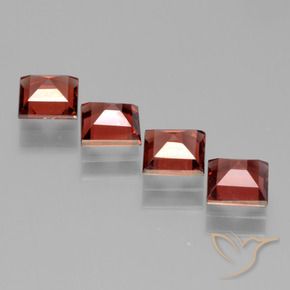 Pyrope Garnet Gemstones in 5 x 5 mm (calibrated) Size for Sale, Pyrope Garnet Stones in Medium Red Color