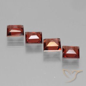 Pyrope Garnet Gemstones in 5 x 5 mm (calibrated) Size for Sale, Pyrope Garnet Stones in Deep Red Color