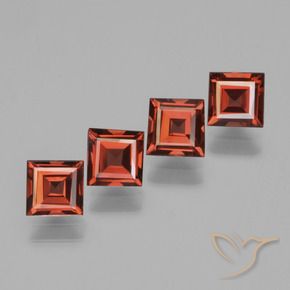 2.80 ctw Red Pyrope Garnet Stones, Natural Pyrope Garnet in Square Step-Cut Shape for Sale