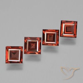 2.79 ctw Red Pyrope Garnet Stones, Natural Pyrope Garnet in Square Step-Cut Shape for Sale