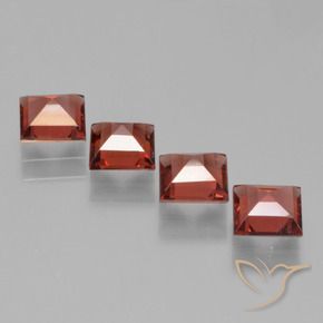 Pyrope Garnet Gemstones in 5 x 5 mm (calibrated) Size for Sale, Pyrope Garnet Stones in Medium Red Color