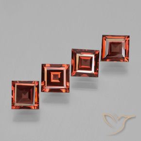2.80 ctw Red Pyrope Garnet Stones, Natural Pyrope Garnet in Square Step-Cut Shape for Sale
