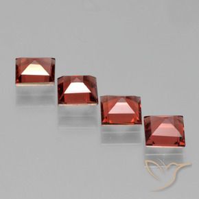 Pyrope Garnet Gemstones in 4.9 x 4.8 mm Size for Sale, Pyrope Garnet Stones in Medium Red Color