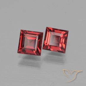 1.80 ctw Red Pyrope Garnet Stones, Natural Pyrope Garnet in Square Step-Cut Shape for Sale