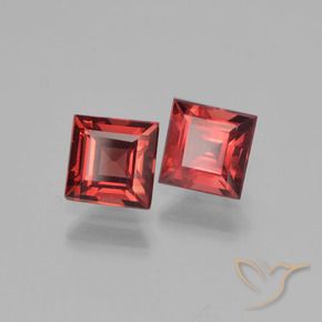 1.58 ctw Red Pyrope Garnet Stones, Natural Pyrope Garnet in Square Step-Cut Shape for Sale
