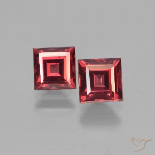 1.78ctw Natural Deep Wine Red Pyrope Garnet, Square, VS
