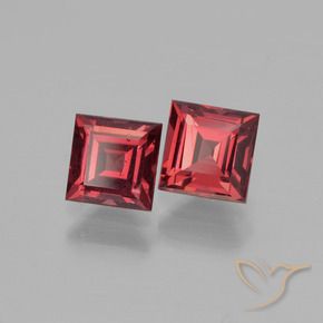 1.78 ctw Red Pyrope Garnet Stones, Natural Pyrope Garnet in Square Step-Cut Shape for Sale