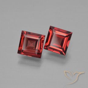 1.47 ctw Red Pyrope Garnet Stones, Natural Pyrope Garnet in Square Step-Cut Shape for Sale