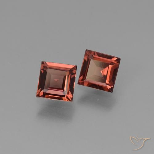 1.37 ctw Red Pyrope Garnet Stones, Natural Pyrope Garnet in Square Facet Shape for Sale