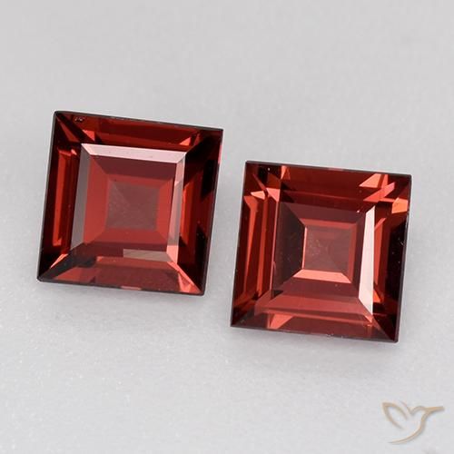 1.39 ctw Red Pyrope Garnet Stones, Natural Pyrope Garnet in Square Step-Cut Shape for Sale