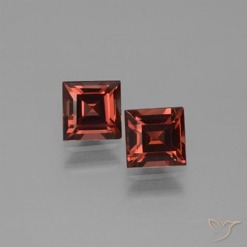 1.55 ct Square Cut Pyrope Garnet, 5 x 4.9 mm From Mozambique, Photo A