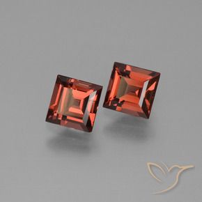 1.55 ctw Red Pyrope Garnet Stones, Natural Pyrope Garnet in Square Step-Cut Shape for Sale