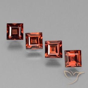 2.82 ctw Red Pyrope Garnet Stones, Natural Pyrope Garnet in Square Step-Cut Shape for Sale