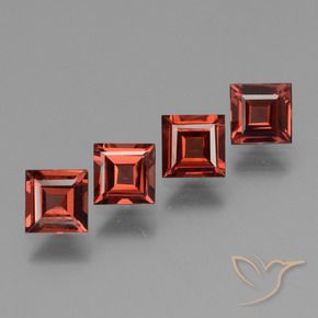 2.71 ctw Red Pyrope Garnet Stones, Natural Pyrope Garnet in Square Step-Cut Shape for Sale