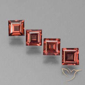 2.89 ctw Red Pyrope Garnet Stones, Natural Pyrope Garnet in Square Step-Cut Shape for Sale