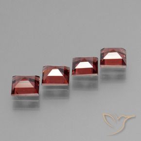 Pyrope Garnet Gemstones in 5 x 5 mm (calibrated) Size for Sale, Pyrope Garnet Stones in Scarlet Red Color