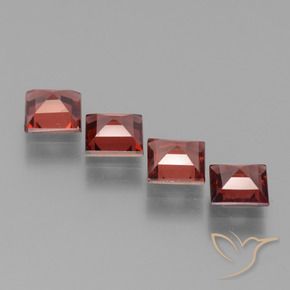 Pyrope Garnet Gemstones in 5 x 5 mm (calibrated) Size for Sale, Pyrope Garnet Stones in Scarlet Red Color