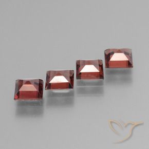 Pyrope Garnet Gemstones in 4.8 x 4.8 mm Size for Sale, Pyrope Garnet Stones in Medium Red Color