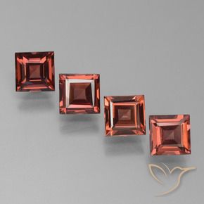 3.09 ctw Red Pyrope Garnet Stones, Natural Pyrope Garnet in Square Step-Cut Shape for Sale