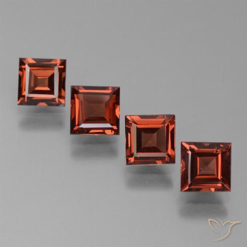 3.25ctw Natural Scarlet Red Pyrope Garnet, Square, VS