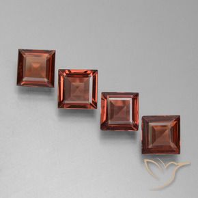 2.46 ctw Red Pyrope Garnet Stones, Natural Pyrope Garnet in Square Step-Cut Shape for Sale