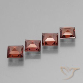 Pyrope Garnet Gemstones in 5 x 5 mm (calibrated) Size for Sale, Pyrope Garnet Stones in Brick Red Color