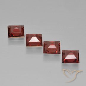 Pyrope Garnet Gemstones in 5 x 5 mm (calibrated) Size for Sale, Pyrope Garnet Stones in Deep Red Color