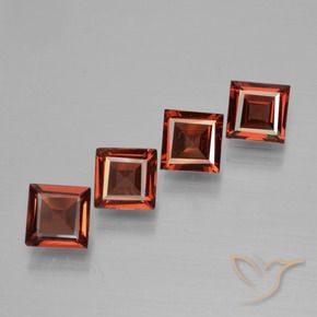 2.47 ctw Red Pyrope Garnet Stones, Natural Pyrope Garnet in Square Step-Cut Shape for Sale