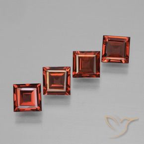 2.65 ctw Red Pyrope Garnet Stones, Natural Pyrope Garnet in Square Step-Cut Shape for Sale