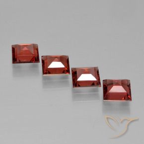 Pyrope Garnet Gemstones in 5 x 5 mm (calibrated) Size for Sale, Pyrope Garnet Stones in Medium Red Color