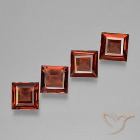 2.62 ctw Red Pyrope Garnet Stones, Natural Pyrope Garnet in Square Step-Cut Shape for Sale