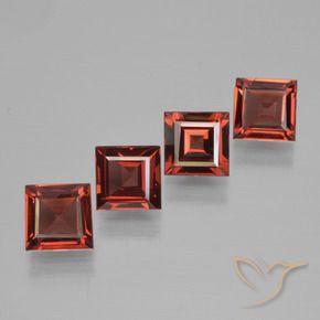 2.71 ctw Red Pyrope Garnet Stones, Natural Pyrope Garnet in Square Step-Cut Shape for Sale