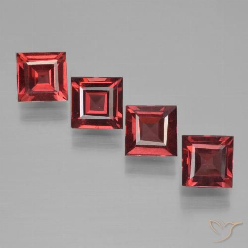 2.63ctw Natural Deep Wine Red Pyrope Garnet, Square, VS