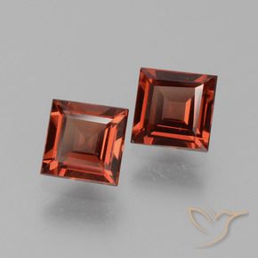 1.58 ctw Red Pyrope Garnet Stones, Natural Pyrope Garnet in Square Step-Cut Shape for Sale