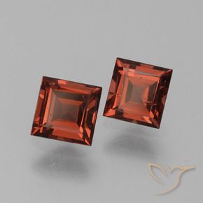 1.55 ctw Red Pyrope Garnet Stones, Natural Pyrope Garnet in Square Step-Cut Shape for Sale