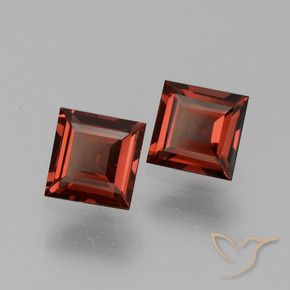 1.62 ctw Red Pyrope Garnet Stones, Natural Pyrope Garnet in Square Step-Cut Shape for Sale