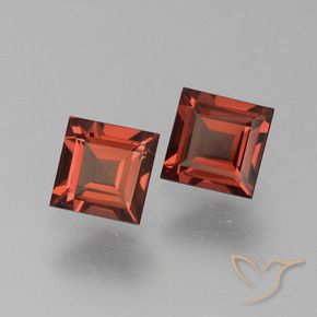 1.47 ctw Red Pyrope Garnet Stones, Natural Pyrope Garnet in Square Step-Cut Shape for Sale