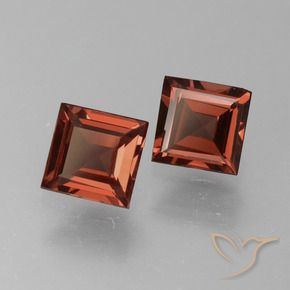 1.47 ctw Red Pyrope Garnet Stones, Natural Pyrope Garnet in Square Step-Cut Shape for Sale
