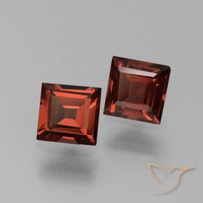 1.35 ctw Red Pyrope Garnet Stones, Natural Pyrope Garnet in Square Step-Cut Shape for Sale