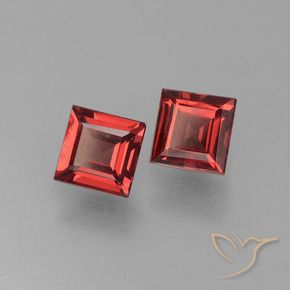 1.33 ctw Red Pyrope Garnet Stones, Natural Pyrope Garnet in Square Step-Cut Shape for Sale