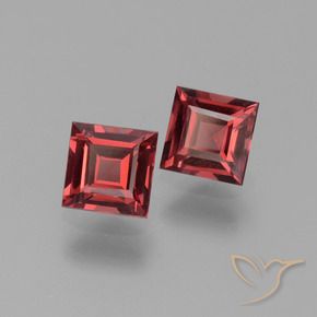 1.50 ctw Red Pyrope Garnet Stones, Natural Pyrope Garnet in Square Step-Cut Shape for Sale