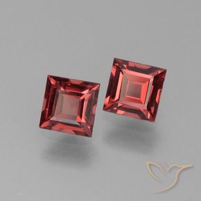 1.43 ctw Red Pyrope Garnet Stones, Natural Pyrope Garnet in Square Step-Cut Shape for Sale