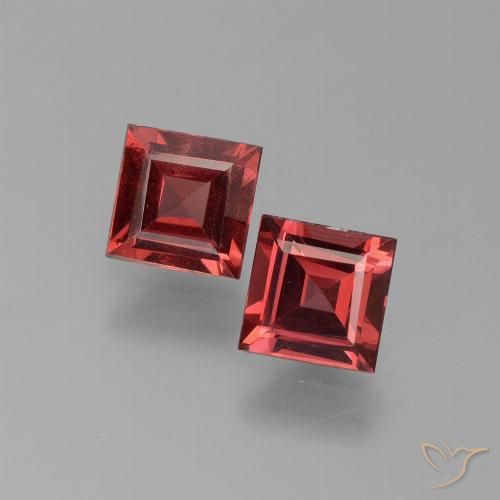 1.44ctw Natural Dark Red Pyrope Garnet, Square, VS