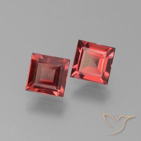 1.44 ctw Red Pyrope Garnet Stones, Natural Pyrope Garnet in Square Step-Cut Shape for Sale