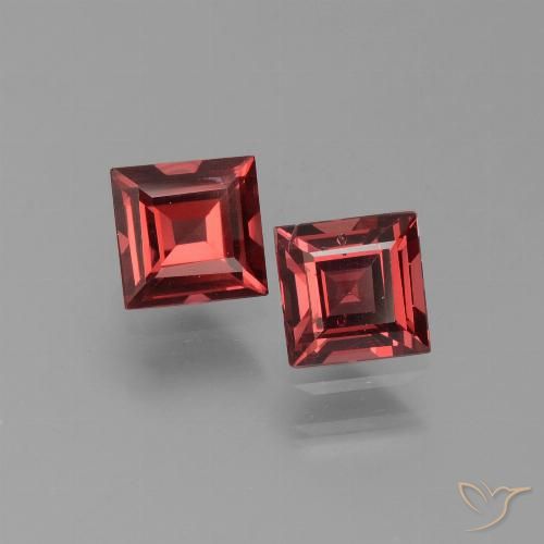 1.43 ct Square Cut Pyrope Garnet, 4.9 x 4.8 mm From Mozambique, Photo A