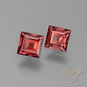 1.43 ctw Red Pyrope Garnet Stones, Natural Pyrope Garnet in Square Step-Cut Shape for Sale