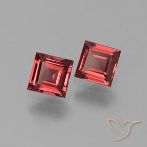 1.38 ctw Red Pyrope Garnet Stones, Natural Pyrope Garnet in Square Step-Cut Shape for Sale