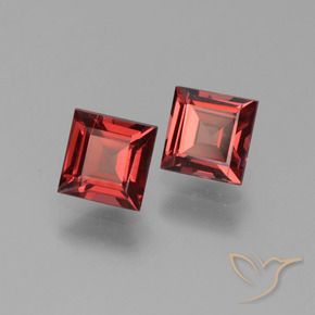 1.67 ctw Red Pyrope Garnet Stones, Natural Pyrope Garnet in Square Step-Cut Shape for Sale
