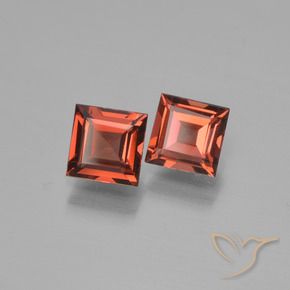 1.53 ctw Red Pyrope Garnet Stones, Natural Pyrope Garnet in Square Step-Cut Shape for Sale