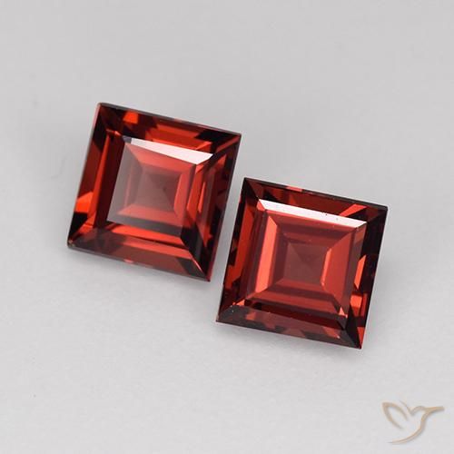 1.65 ctw Red Pyrope Garnet Stones, Natural Pyrope Garnet in Square Step-Cut Shape for Sale